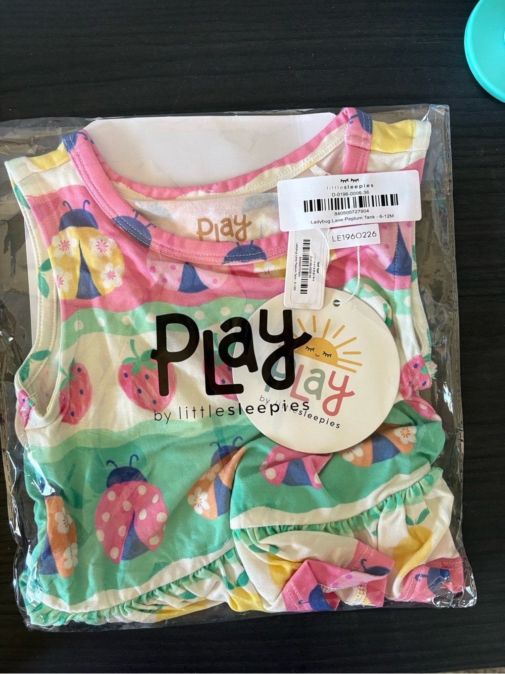 Little Sleepies Mint, Pink & Yellow Ladybug Tank Top